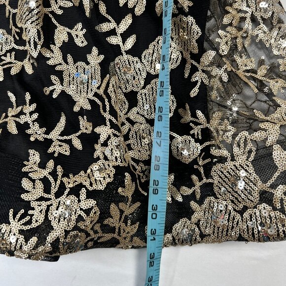 Altar'd State Donella Sequin Mini Dress Black Gold Floral Fit & Flare XS - Picture 11 of 16